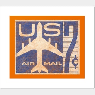 US AIR MAIL stamp Posters and Art